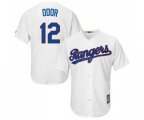 Texas Rangers #12 Rougned Odor Replica White Cooperstown Baseball Jersey