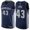 Detroit Pistons #43 Grant Long Authentic Navy Blue NBA Jersey - City Edition
