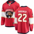 Florida Panthers #22 Troy Brouwer Authentic Red Home Fanatics Branded Breakaway NHL Jersey