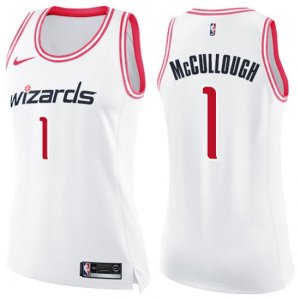 Women\'s Washington Wizards #1 Chris McCullough Swingman White Pink Fashion NBA Jersey