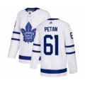 Toronto Maple Leafs #61 Nic Petan Authentic White Away Hockey Jersey