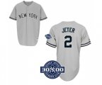 New York Yankees #2 Derek Jeter Replica Grey W 3000 Hits Patch MLB Jersey