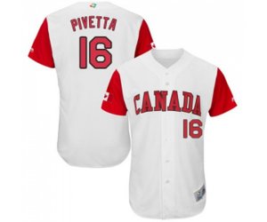 Canada Baseball #16 Nick Pivetta White 2017 World Baseball Classic Authentic Team Jersey