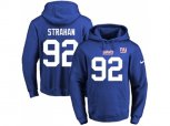 New York Giants #92 Michael Strahan Royal Blue Name & Number Pullover NFL Hoodie