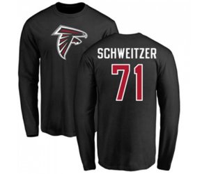 Atlanta Falcons #71 Wes Schweitzer Black Name & Number Logo Long Sleeve T-Shir