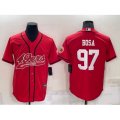 San Francisco 49ers #97 Nick Bosa Red Stitched Cool Base Nike Baseball Jersey