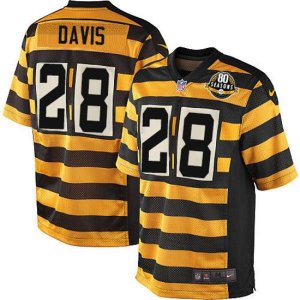 Pittsburgh Steelers #28 Sean Davis Limited Yellow Black Alternate 80TH Anniversary Throwback NFL Jersey