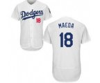 Los Angeles Dodgers #18 Kenta Maeda Majestic White Flexbase Authentic Collection Player Jersey