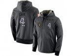 Oakland Raiders #4 Derek Carr Stitched Black Anthracite Salute to Service Player Performance Hoodie