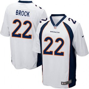 Denver Broncos #22 Tramaine Brock Game White NFL Jersey
