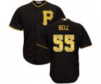 Pittsburgh Pirates #55 Josh Bell Authentic Black Team Logo Fashion Cool Base Baseball Jersey