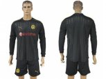 Dortmund Blank Black Long Sleeves Goalkeeper Soccer Club Jersey
