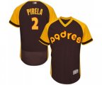 San Diego Padres #2 Jose Pirela Brown Alternate Cooperstown Authentic Collection Flex Base Baseball Jersey