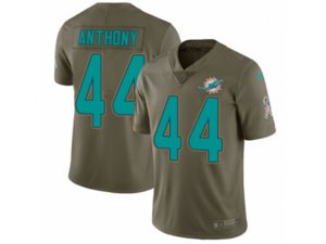 Miami Dolphins #44 Stephone Anthony Limited Olive 2017 Salute to Service NFL Jersey
