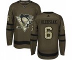 Adidas Pittsburgh Penguins #6 Jamie Oleksiak Authentic Green Salute to Service NHL Jersey