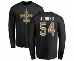 New Orleans Saints #54 Kiko Alonso Black Name & Number Logo Long Sleeve T-Shirt