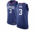 Los Angeles Clippers #3 Chris Paul Authentic Blue Road NBA Jersey - Icon Edition