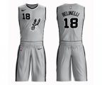 San Antonio Spurs #18 Marco Belinelli Swingman Silver Basketball Suit Jersey Statement Edition