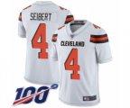 Cleveland Browns #4 Austin Seibert White Vapor Untouchable Limited Player 100th Season Football Jersey