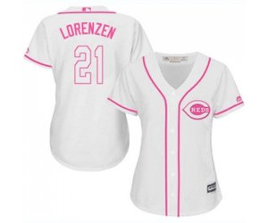 Women\'s Cincinnati Reds #21 Michael Lorenzen Replica White Fashion Cool Base Baseball Jersey