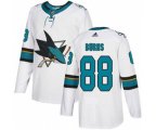 San Jose Sharks #88 Brent Burns White Road Stitched Hockey Jersey